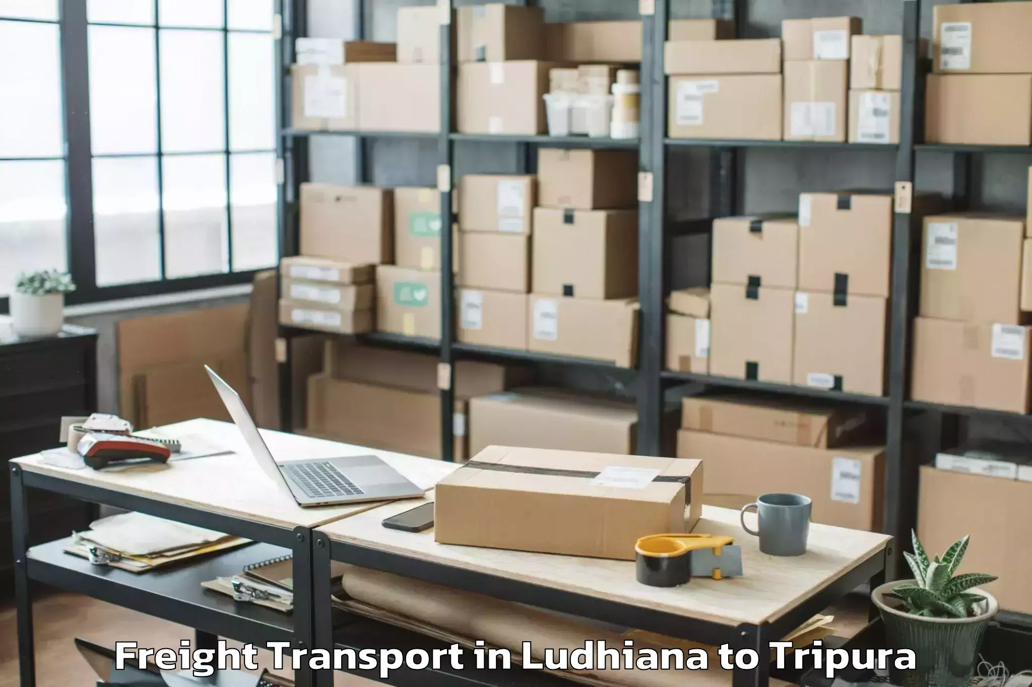 Hassle-Free Ludhiana to Kamalpur Airport Ixq Freight Transport